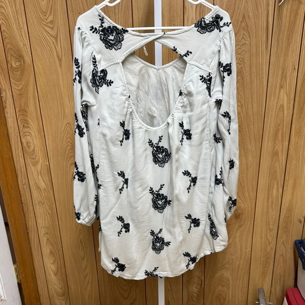 Free People Floral Emma Austin Embroidered Women's Tunic Dress Size Large